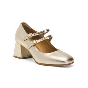 OROSCURO Platinum Made In Italy Leather Heeled Ballerina Shoes